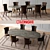 Elegant Layton Marble Table & Marion Chairs 3D model small image 1