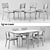 Designer Ligne Roset Table & Chair Set 3D model small image 2