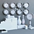 Loft Design Set: Clocks, Chest, Paintings 3D model small image 3