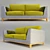 Elegant Art Deco Gatsby Sofa 3D model small image 3