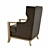 Cozy Hickory Wing Chair: Elegant and Comfortable 3D model small image 2