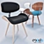 Sleek Round Leg Wooden Chair 3D model small image 1