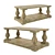 Vintage Coffee Table: LxBxH 1200x600x450 3D model small image 2