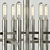 Modern nickel-plated 12-light chandelier 3D model small image 2