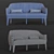 Afra Sofa: Blossom 840 / D - Ash Wood Frame 3D model small image 3