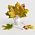 Autumn Charm: Maple Leaves in Vase 3D model small image 1
