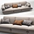 Bosc Duffle 3-Seater Sofa 3D model small image 3