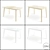Modern Extendable Table with Glass Top 3D model small image 1