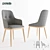 Connie Chair: Elegant Wood and Fabric Blend 3D model small image 2