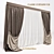 Elegant Classic Curtain, Adjustable Size, Unique Design 3D model small image 2