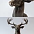 Gilded Majesty: Deer Head Sculpture 3D model small image 3