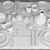Elegant Shabby Chic Tableware Set 3D model small image 3