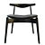 Classic and Comfortable Hans Wegner Elbow Chair 3D model small image 3