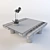 Rustic Wood Coffee Table with Glass Top 3D model small image 2