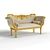 Exquisite Wooden Carved Sofa 3D model small image 2