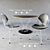 Cyclone Noguchi & Eames DKR Bikini Dining Set 3D model small image 1