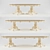 Elegant Blanc Oval Dining Table 3D model small image 1