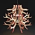 Handcrafted Custom Chandelier: Unique Antler Design 3D model small image 1