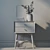 White Mid-Century Nightstand Set: Bedside Table with Decor 3D model small image 3