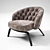 Luxury Winston Armchair with Dual Upholstery 3D model small image 2