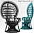 Black Peacock Chair: A Luxurious Addition to Your Home 3D model small image 3