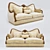 AICO Plush Colonial Sofa 3D model small image 1