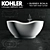 Kohler Abrazo Scala: Elegant Curved Bath Mixer 3D model small image 1