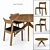 Modern Cross Round Table & Profile Chair Set 3D model small image 1