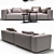 Flexform Lario 217B3: Stylish & Spacious 3-Seater 3D model small image 2