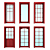 Six Pane Glass Wood Doors 3D model small image 2