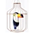 Golden Toucan Decor: Luxury Cage for Interior Design 3D model small image 1