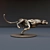 Sleek Bronze Cheetah Sculpture 3D model small image 1