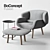 Modern Fusion Set: Chair, Footrest, Table 3D model small image 1