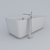 Luxury Bath Tub with Floor Mounted Faucet 3D model small image 3