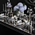 Sophie Mirrored Dining Table Set 3D model small image 1