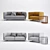 Modern Grey & Yellow Fabric Sofa Set 3D model small image 3