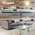 Modern Sofa with Two Options + Stylish Lamp 3D model small image 2