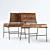 Rare Mathieu Matégot Chair: Brass & Leather, 1950s 3D model small image 1