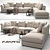 Flexform Zeno Sofa Bundle: Jiff Tables, Feel Good Pouf 3D model small image 1