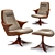 Elegant Kinesis Chair & Ottoman 3D model small image 1