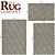 Sleek Slate Shag Rug Set 3D model small image 2