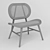 Stylish Rattan Lounge Chair 3D model small image 3