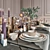 Elegant Tableware Decor Set 3D model small image 1