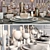 Elegant Tableware Decor Set 3D model small image 3