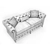Italian Dialma Brown Sofa: Classic Elegance for Any Interior 3D model small image 3