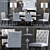 Sophisticated Set of Furniture: Lucas Chair, Roman Table, Edge Console, Noir Mirror, Equinox Chandelier, Ovington Floor Lamp 3D model small image 1