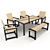 Industrial Dining Set 3D model small image 3