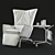 Elegant Armchair and Small Table Set 3D model small image 3