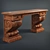 Elegant Carved Antique Console Table 3D model small image 1