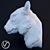 Regal Lioness Plaster Head 3D model small image 3